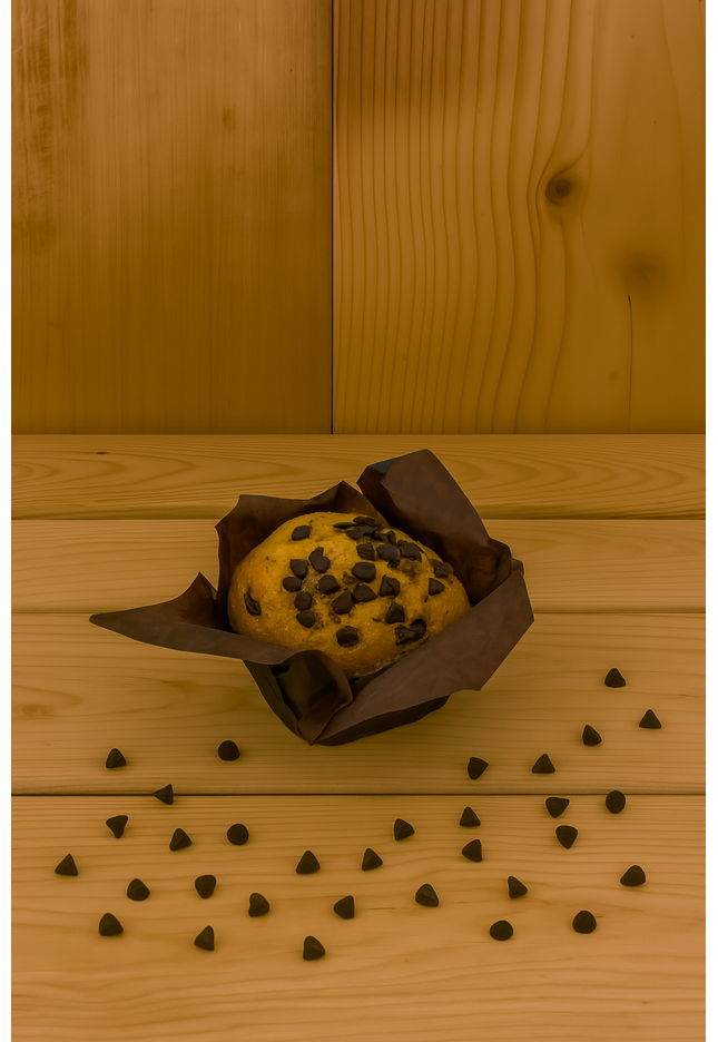 Muffin con gocce di cioccolato senza glutine e senza latte pezzo da 70 gr