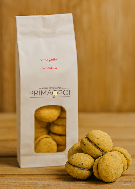 Baci di dama artiginali senza glutine e senza latte pacchetto da 200 gr
