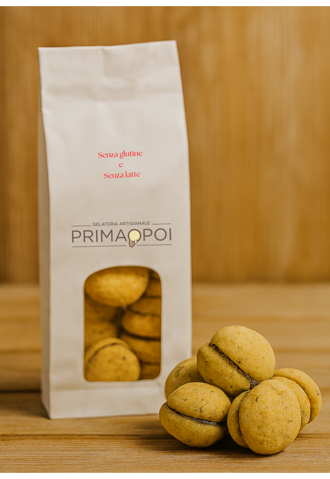 Baci di dama artiginali senza glutine e senza latte pacchetto da 200 gr