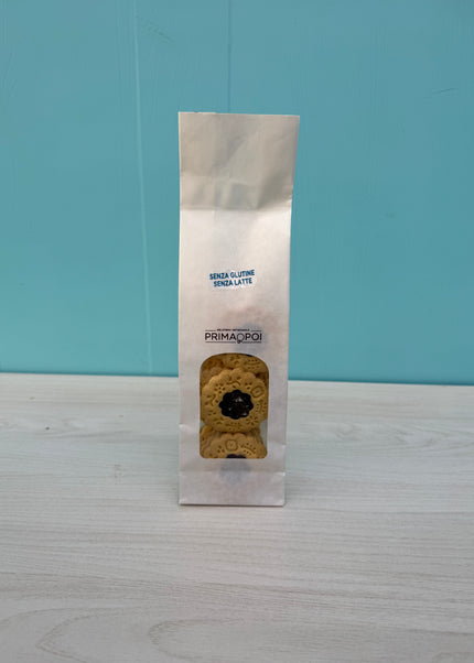 Frolla con cuore di cioccolato senza glutine e senza latte pacchetto da 200 gr